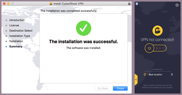 CyberGhost VPN Mac App Open