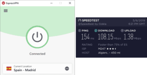 ExpressVPN Algeria speed test