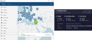 NordVPN Israel speed test