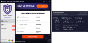 PureVPN Albania speed test