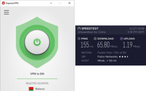 ExpressVPN Belarus speed test