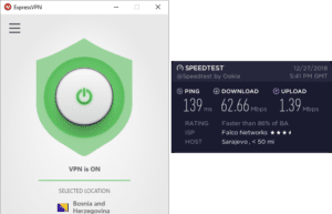 ExpressVPN Bosnia speed test