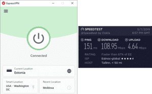 ExpressVPN Estonia speed test