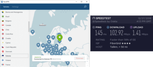 NordVPN Estonia speed test