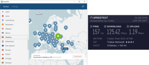 NordVPN Moldona speed test