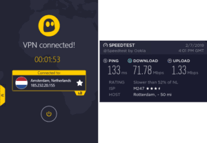 CyberGhost Rotterdam speed test