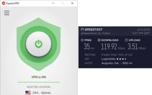 ExpressVPN Augusta speed test