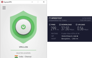 ExpressVPN Bangalore speed test