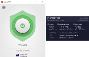 ExpressVPN Brisbane speed test