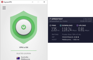 ExpressVPN Melbourne speed test