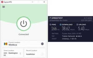 ExpressVPN Moldova speed test
