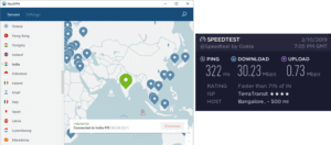 NordVPN Bangalore speed test