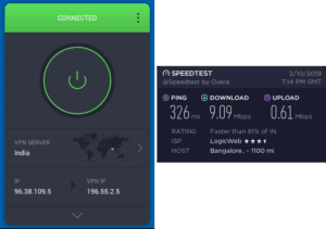 PIA Bangalore speed test