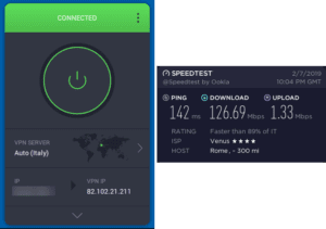 PIA Rome speed test