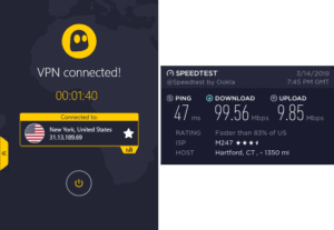 CyberGhost Hartford speed test
