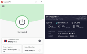 ExpressVPN Mongolia speed test