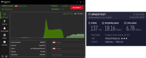 IPVanish Vienna speed test