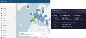 NordVPN Madrid speed test