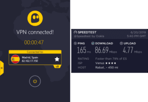 CyberGhost Rabat speed test