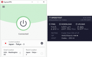 ExpressVPN Osaka speed test