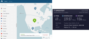 NordVPN Key West speed test