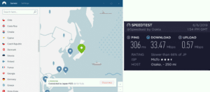 NordVPN Osaka speed test