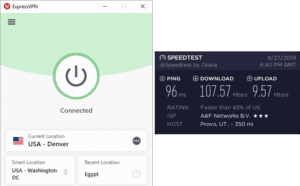 ExpressVPN Moab speed test