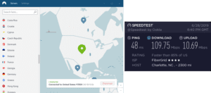 NordVPN Charleston speed test