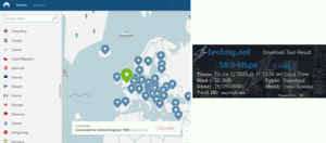 NordVPN Glasgow speed test