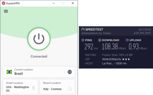 ExpressVPN Bolivia speed test