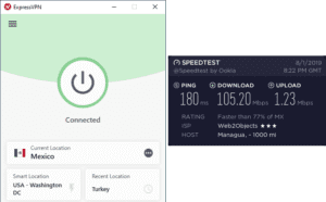 ExpressVPN Nicaragua speed test