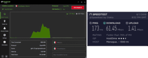 IPVanish Nicaragua speed test