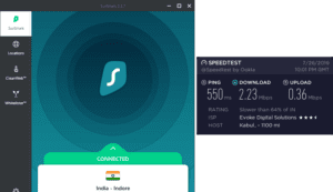 Surfshark Afghanistan speed test