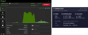 IPVanish Norfolk speed  test