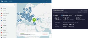 NordVPN Lebanon speed test