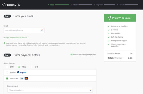 ProtonVPN Create