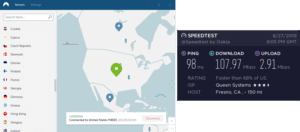 NordVPN Fresno speed test