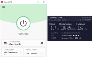 ExpressVPN Spokane speed test