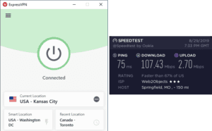 ExpressVPN Springfield speed test