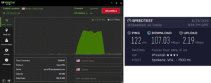 IPVanish Spokane speed test