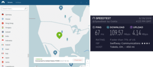 NordVPN Toledo speed test