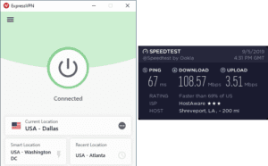 ExpressVPN Shreveport speed test