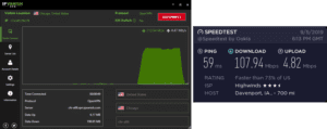 IPVanish Davenport speed test