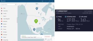 NordVPN Provo speed test