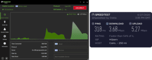 IPVanish Cairo speed test