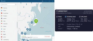 NordVPN Nagoya speed test