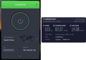 PIA Lagos speed test