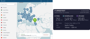 NordVPN Tehran speed test