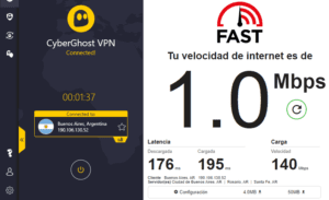 CyberGhost Argentina speed test