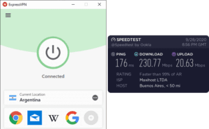 ExpressVPN Argentina speed test